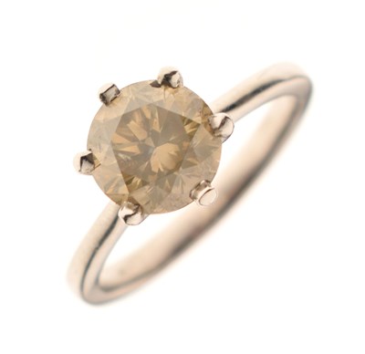 Lot 95 - Diamond single stone platinum ring