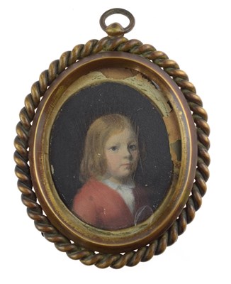 Lot 567 - Victorian oval miniature on card - Portrait of a young child