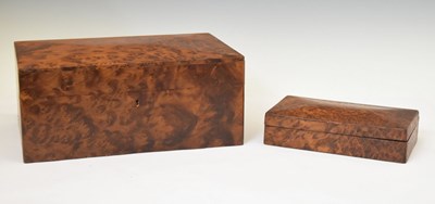 Lot 369 - Two burrwood boxes, etc