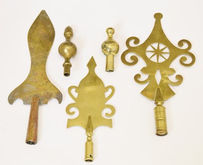 Lot 367 - Five West Country Friendly Society brass staff heads