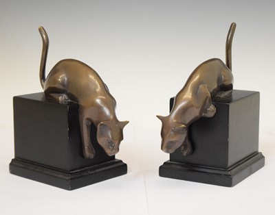 Lot 339 - Pair of bronzed 'big cat' bookends
