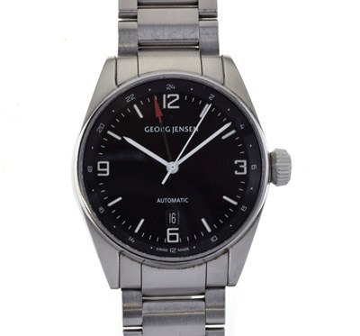 Lot 64 - Georg Jensen - Gentleman's stainless steel automatic wristwatch