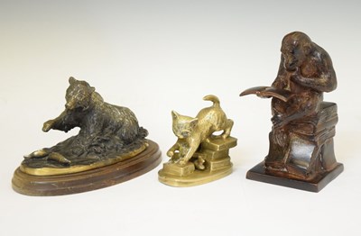 Lot 372 - Cast metal anthropomorphic monkey