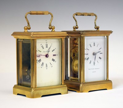 Lot 743 - Matthew Norman of London, gilt metal cased carriage timepiece and one other