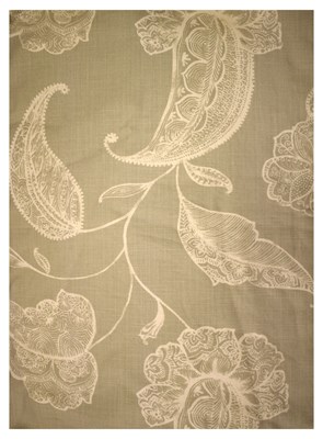 Lot 592 - One pair of linen interlined curtains