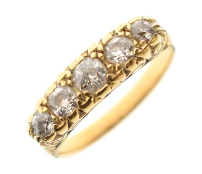 Lot 11 - Five-stone old cut diamond ring