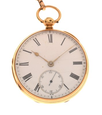 Lot 132 - Edwardian 18ct open faced pocket watch, H. Fowle, Red Hill