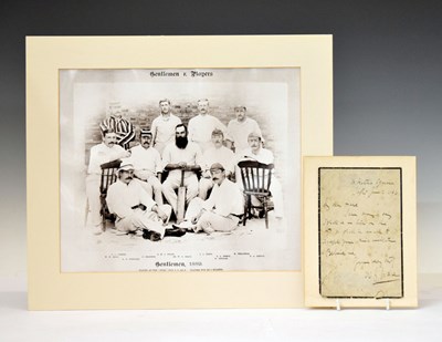 Lot 12 - Cricket Interest: William Gilbert Grace, (1848-1915)