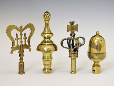Lot 314 - Four West Country Friendly Society brass staff heads
