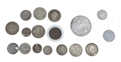 Lot 281 - George IIII silver Crown 1821, together with a quantity of George IIII and William IV silver coinage
