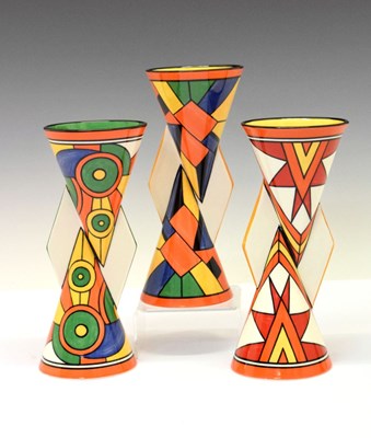 Lot 317 - Clarice Cliff limited edition ceramics - three YoYo vases