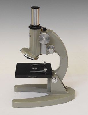 Lot 380 - 1960s wooden cased Olympus Tokyo Microscope