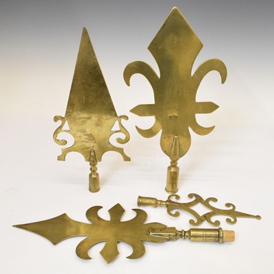 Lot 354 - Four Friendly Society brass staff heads