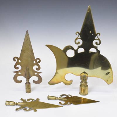 Lot 356 - Four West Country Friendly Society brass staff heads
