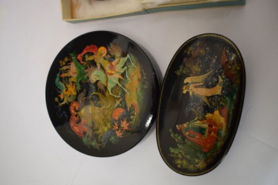 Lot 322 - Six Russian lacquer boxes
