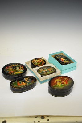 Lot 322 - Six Russian lacquer boxes