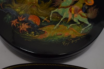Lot 322 - Six Russian lacquer boxes