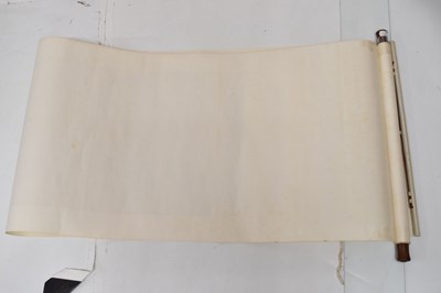 Lot 249 - Chinese watercolour scroll painting depicting foliage and fruit