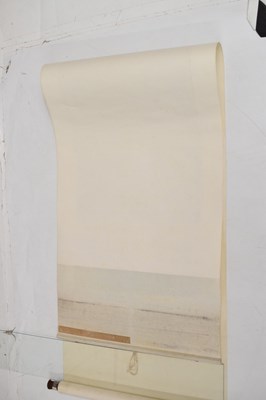 Lot 249 - Chinese watercolour scroll painting depicting foliage and fruit