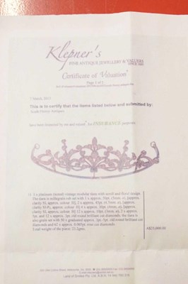 Lot 21 - Early 20th century Belle Époque diamond tiara