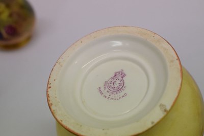 Lot 339 - George V Royal Worcester porcelain fruit-painted coffee pot, cream jug and sugar basin