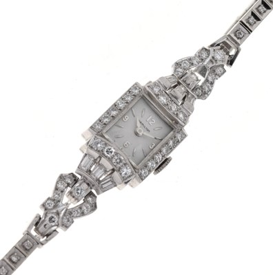 Lot 66 - Hamilton - Lady's diamond set mechanical cocktail watch