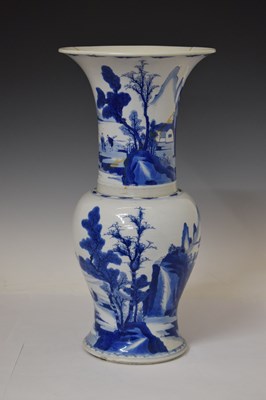 Lot 230 - Early 19th century Chinese blue and white porcelain yen-yen vase