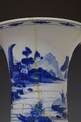 Lot 230 - Early 19th century Chinese blue and white porcelain yen-yen vase