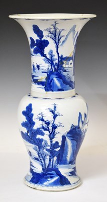 Lot 230 - Early 19th century Chinese blue and white porcelain yen-yen vase