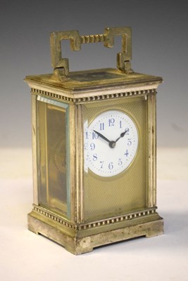 Lot 521 - Silver plate on brass carriage clock