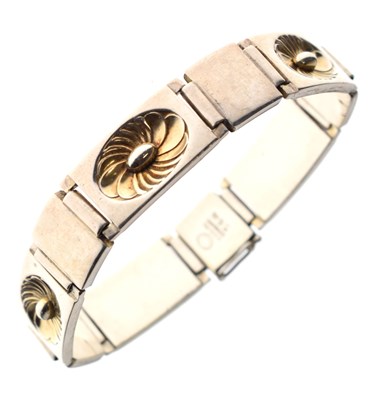 Lot 46 - Georg Jensen silver parcel gilt bracelet, No.56A