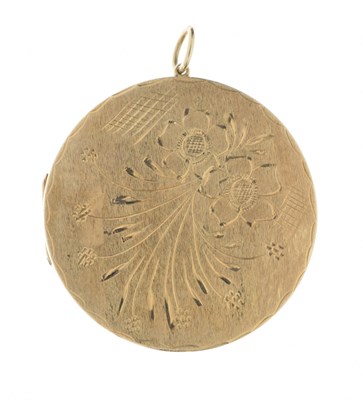 Lot 49 - 9ct gold circular locket