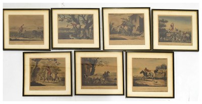 Lot 401 - After Charles Loraine Smith (1751-1835) - Set of seven hunting hand coloured aquatints