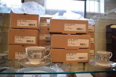 Lot 351 - Extensive unused Wedgwood 'Turquoise Florentine' pattern tea and dinner service