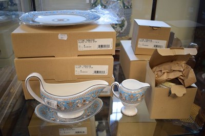 Lot 351 - Extensive unused Wedgwood 'Turquoise Florentine' pattern tea and dinner service