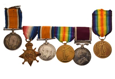 Lot 194 - British First World Medal group awarded to Serjeant Alfred Lockett