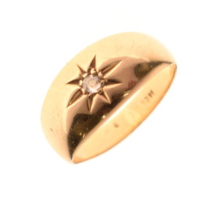 Lot 9 - Single old cut diamond gypsy set ring