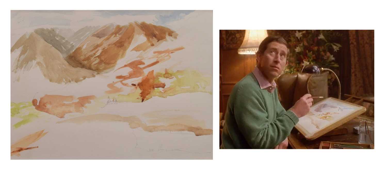 Lot 313 - His Majesty King Charles III (b.1948) – Unfinished watercolour study of Lochnagar