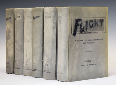 Lot 556 - 'Flight, First Aero Weekly in the World, A Journal of Aerial Locomotion and Transport', Volumes I-VI