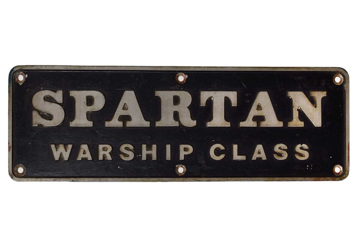 Lot 141 - 1960s cast aluminum British Rail 'Spartan' Warship Class nameplate