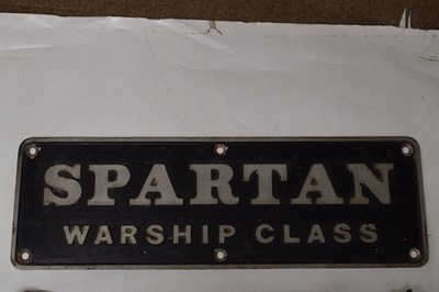 Lot 141 - 1960s cast aluminum British Rail 'Spartan' Warship Class nameplate