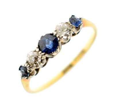 Lot 15 - Sapphire and diamond five-stone half eternity ring