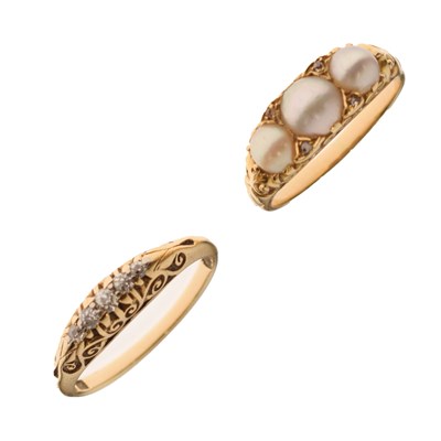 Lot 19 - Two gold dress rings