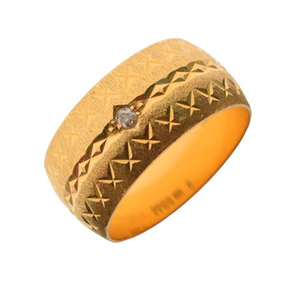 Lot 6 - 22ct gold wide wedding band