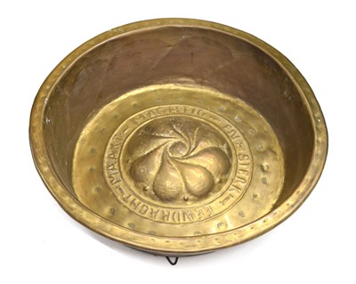 Lot 409 - Dutch brass alms dish