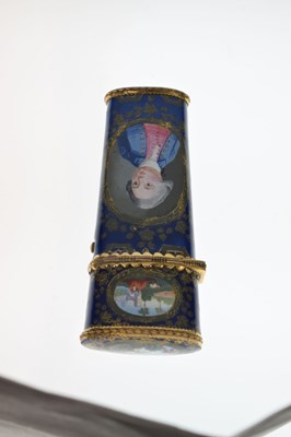 Lot 127 - Good early George III South Staffordshire enamel etui, circa 1770