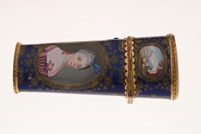 Lot 127 - Good early George III South Staffordshire enamel etui, circa 1770