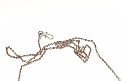Lot 51 - Early 20th century tourmaline white metal fringe necklace