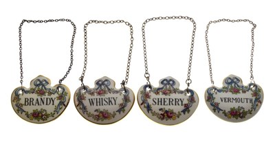 Lot 448 - Four Crown Derby decanter labels