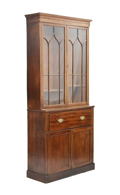 Lot 565 - Regency inlaid mahogany secretaire bookcase